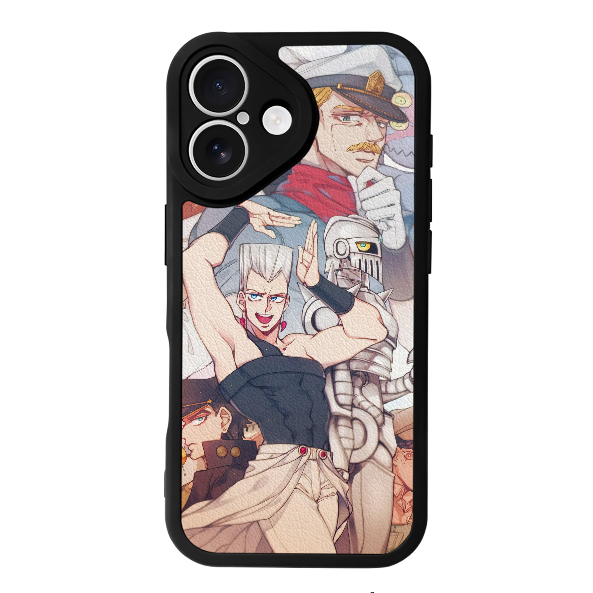 （画像用） ジョジョの奇妙な冒険 JoJo's Bizarre Adventure 【iPhone 16シリーズ対応】シリコンスマホケース（レザー調） 材質：シリコン